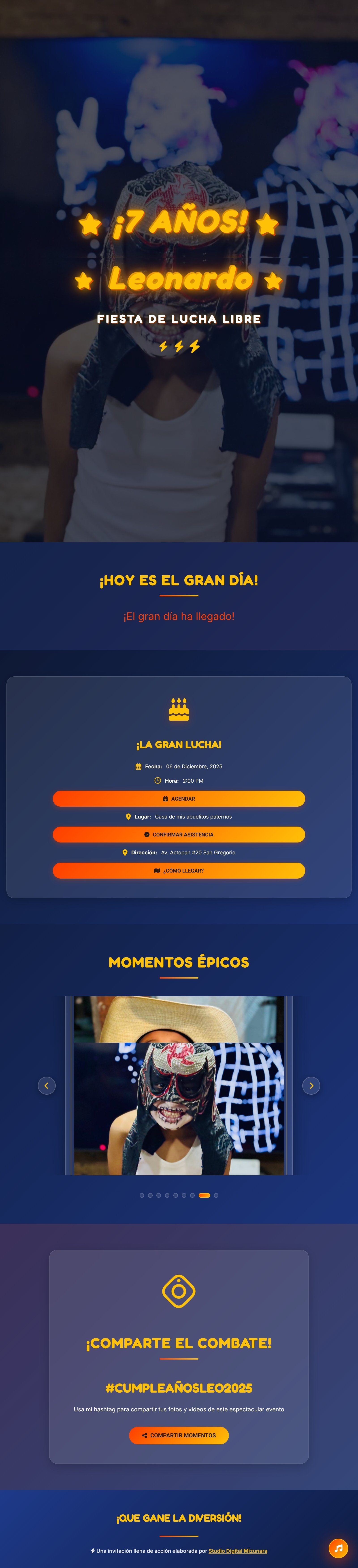 Invitación web Leonardo